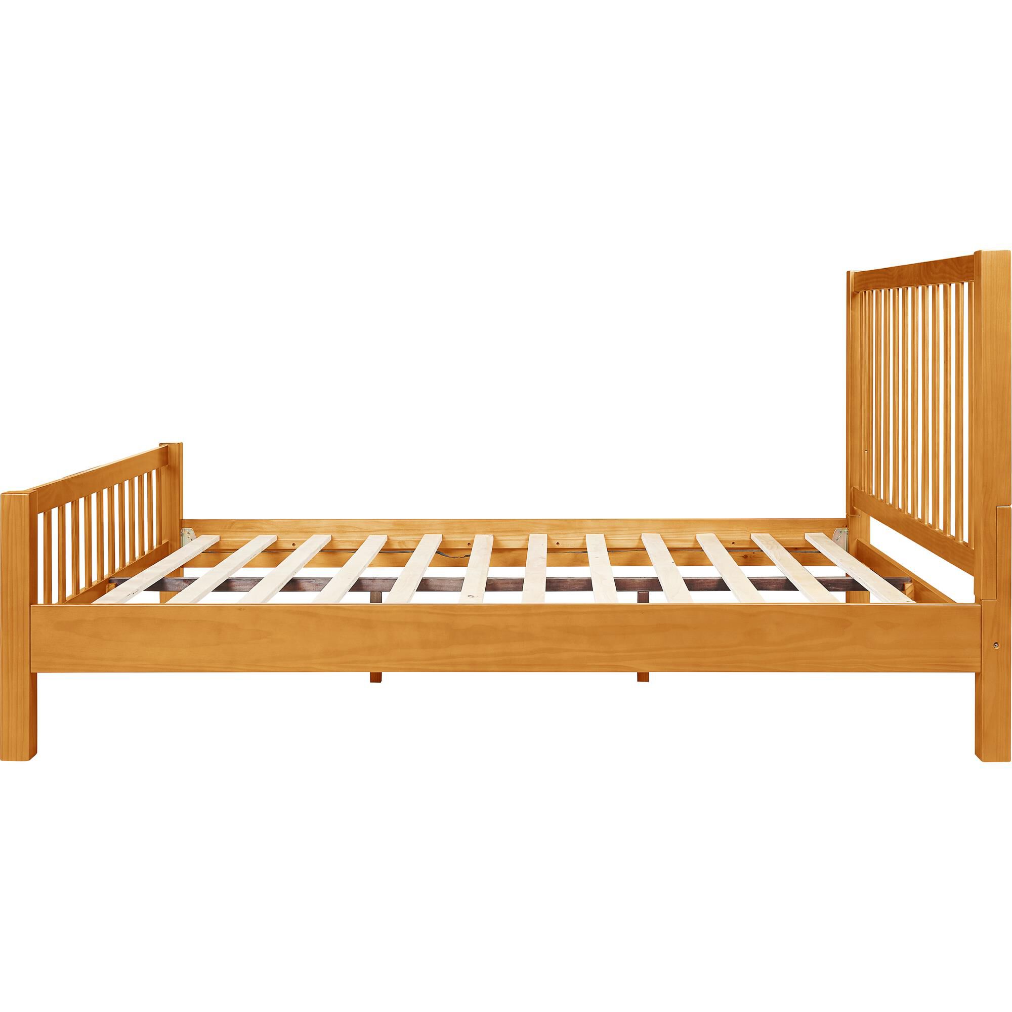 Hampton Wooden Platform Bed in Oak, Queen, OAK, alternate image number 5