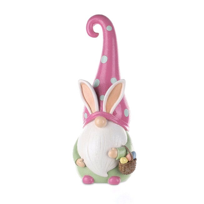 Easter Gnome Figurine 13 inchesH, PINK, hi-res image number 0