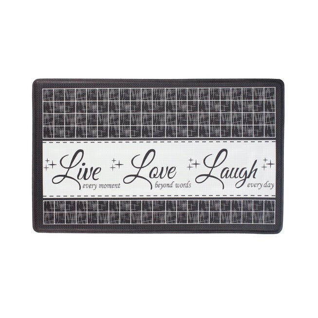 Anti Fatigue Mat Live Love Laugh, CHARCOAL, hi-res image number null