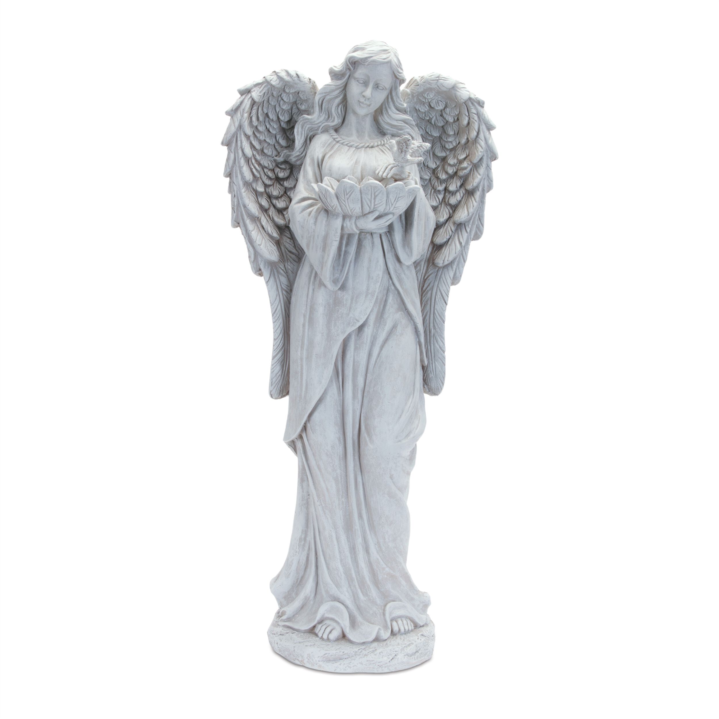 Elegant Angel Statue 28.5INH, GRAY, hi-res image number 0