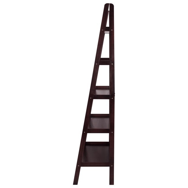 5-Shelf Ladder Bookcase-Espresso, , on-hover image number 1