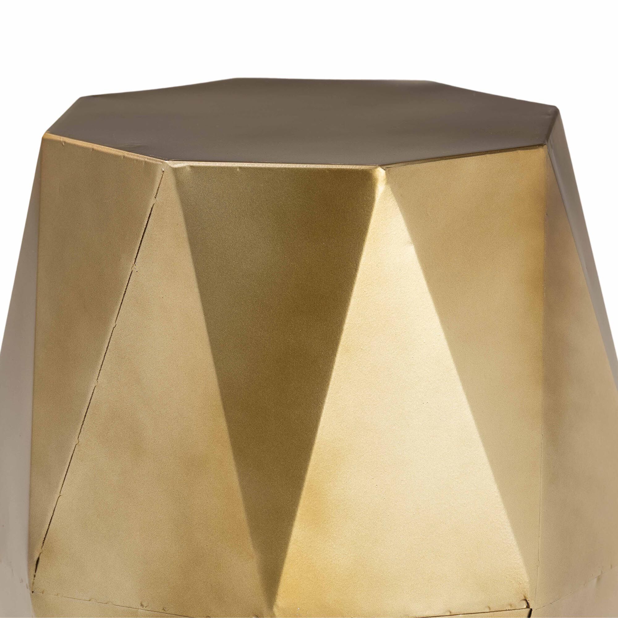 Baxton Studio Salman Geometric Bronze Metal Accent Table &ndash; Faceted Modern Side Table for Indoor or Semi-Outdoor Use, BRONZE, alternate image number 2