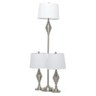 Set Of 3 Silver Coastal Table Lamp, , alternate image number null