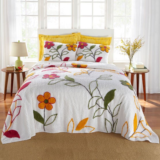 Julie Floral Chenille Bedspread, Julie Floral Chenille Bedspread,