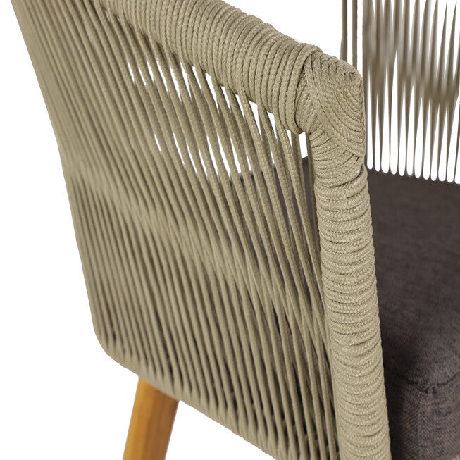 Set Of 2 Light Brown Aluminum Outdoor Dining Chair, , alternate image number null