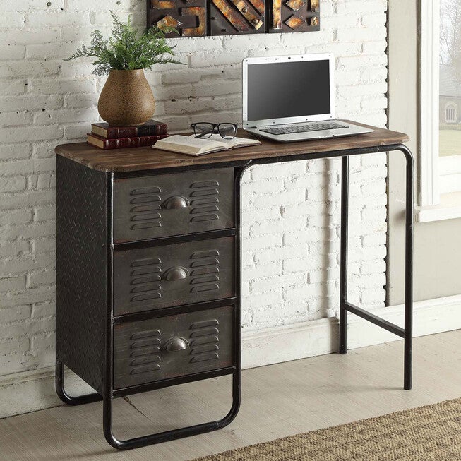 3 Drawer Desk, BLACK GRAY, hi-res image number null