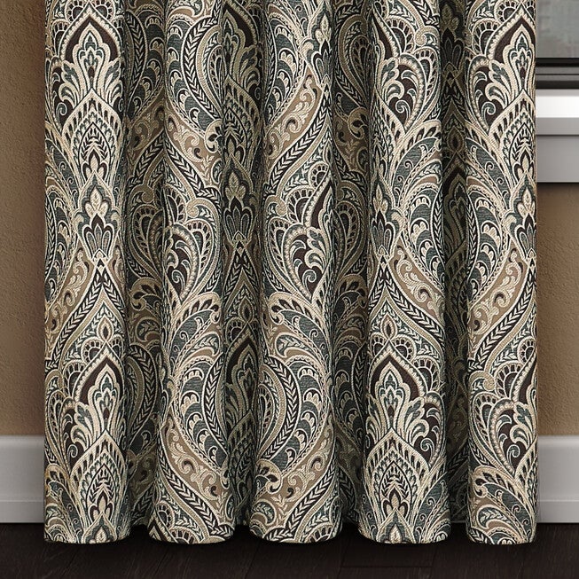 Maren 84 Inch Window Panel Pair, CHOCOLATE, alternate image number 2