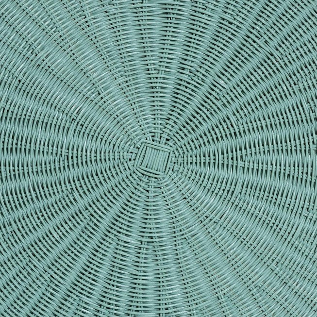 bali & pari Palm Bohemian Seafoam Green Scalloped Rattan Coffee Table, SEAFOAM GREEN, alternate image number null