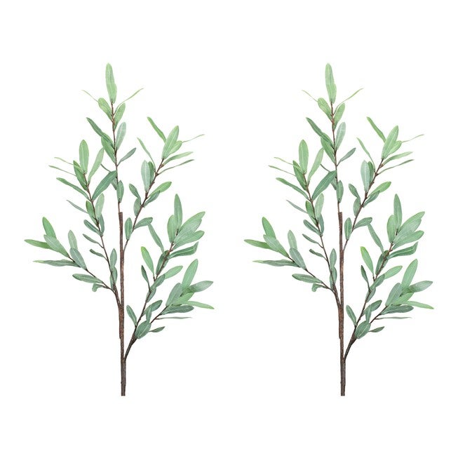 Olive Leaf Twig Branch (Set of 2), GREEN, alternate image number null