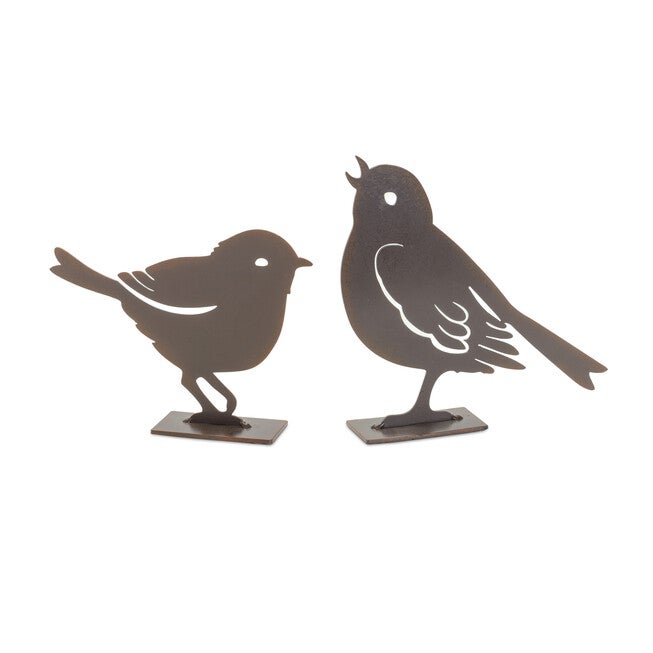 Bird (Set of 4) 4 inchesH, 5.5 inchesH Metal, BROWN, alternate image number 1