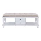 Wyndcliff White Upholstered Storage Bench, , alternate image number null