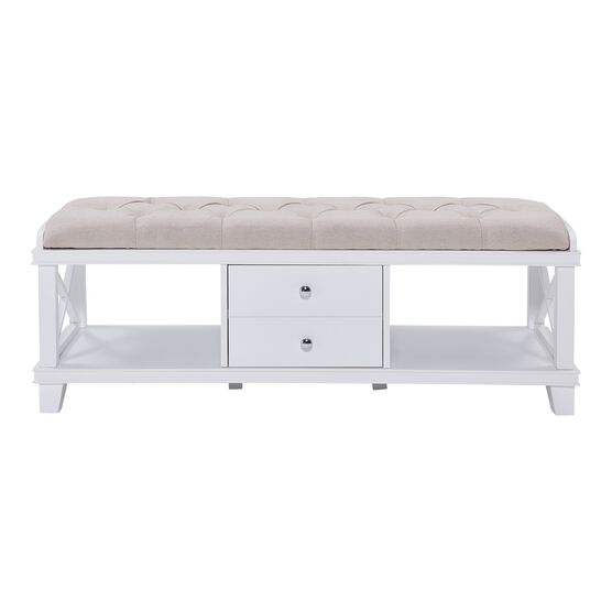 Wyndcliff White Upholstered Storage Bench, , alternate image number null