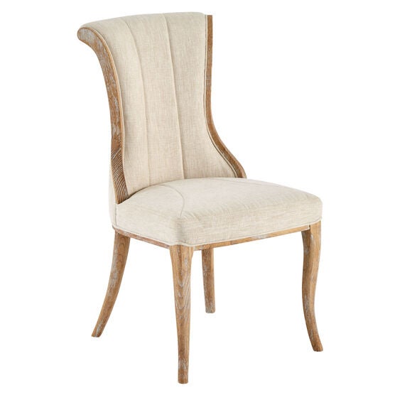 Upholstered Flared-Back Dining Chairs, Set of 2, NATURAL, hi-res image number null