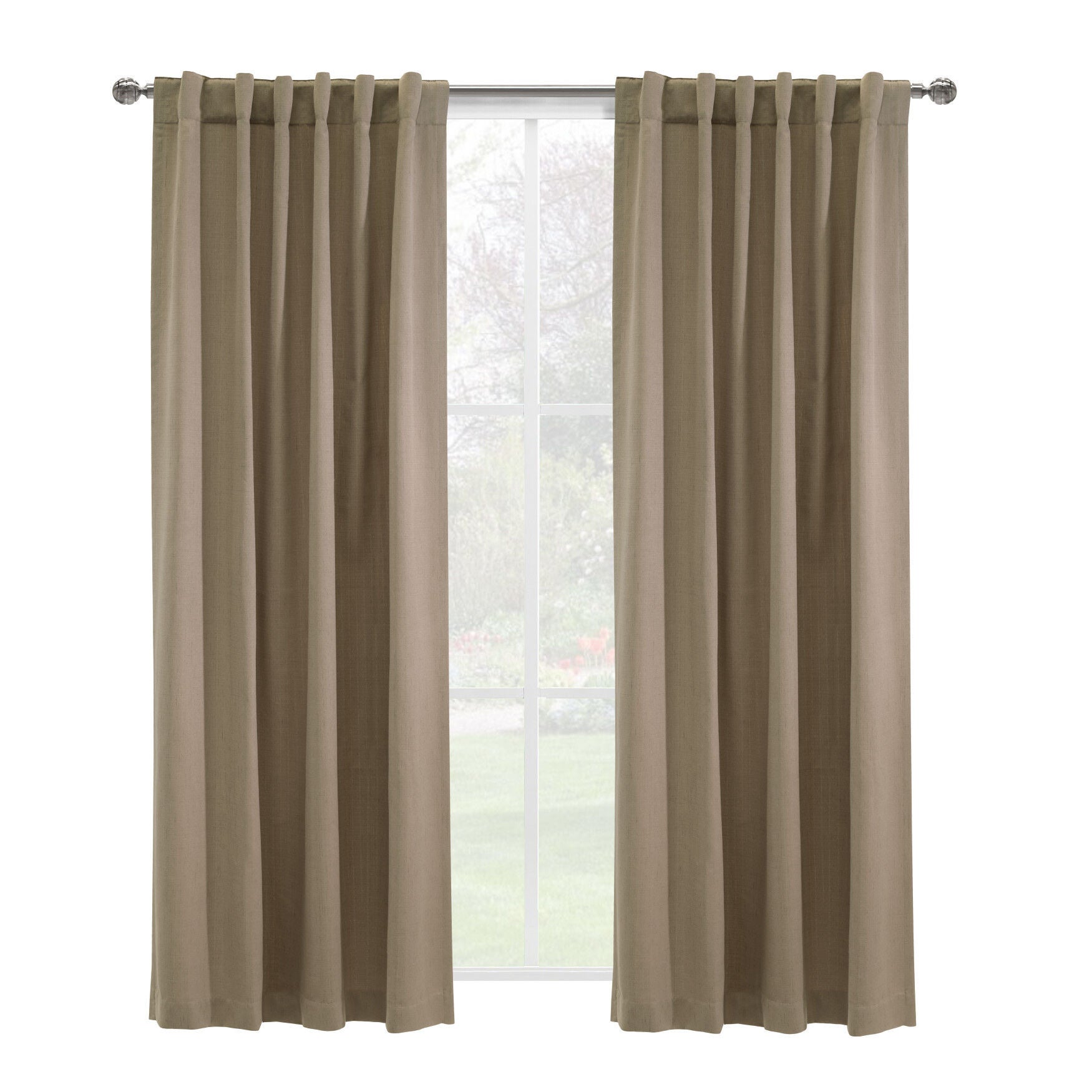 Mulberry Light Filtering Dual Header Curtain Panel, , on-hover image number 1