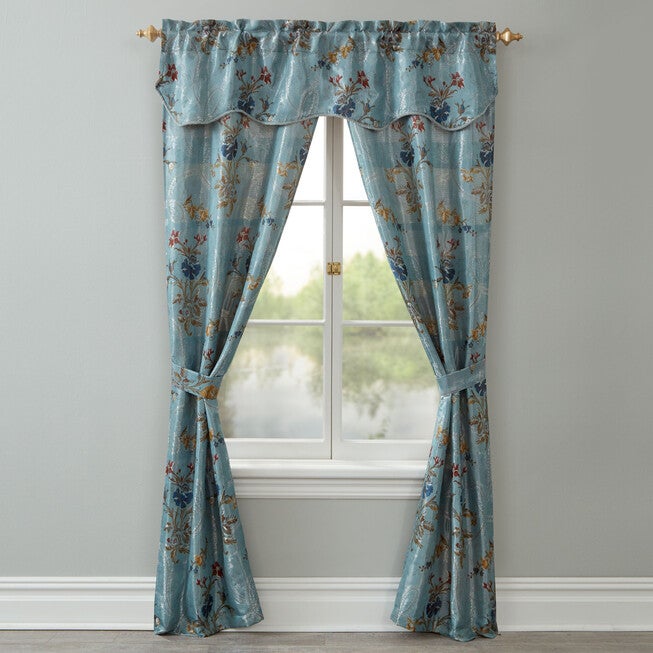 Gemini 5-Pc. Rod-Pocket Window Set, BLUE, hi-res image number null