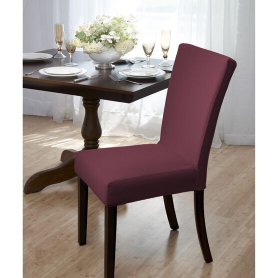 SUBWAY TILES DINING ROOM CHAIR COVERS, BURGUNDY, hi-res image number null