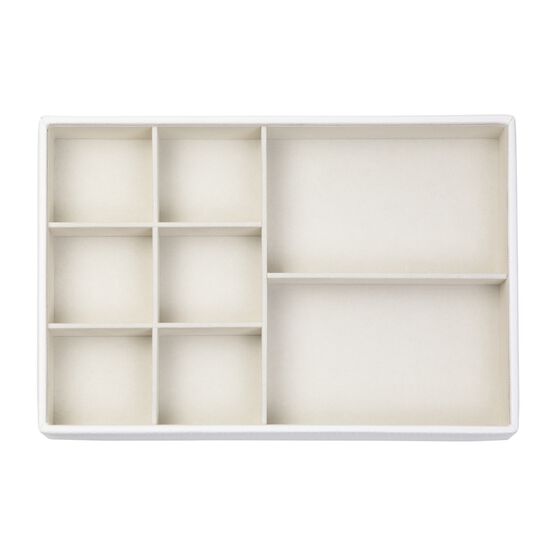 Jewelry Storage Organizer Tray 8 Compartments, Pebble White, , alternate image number null