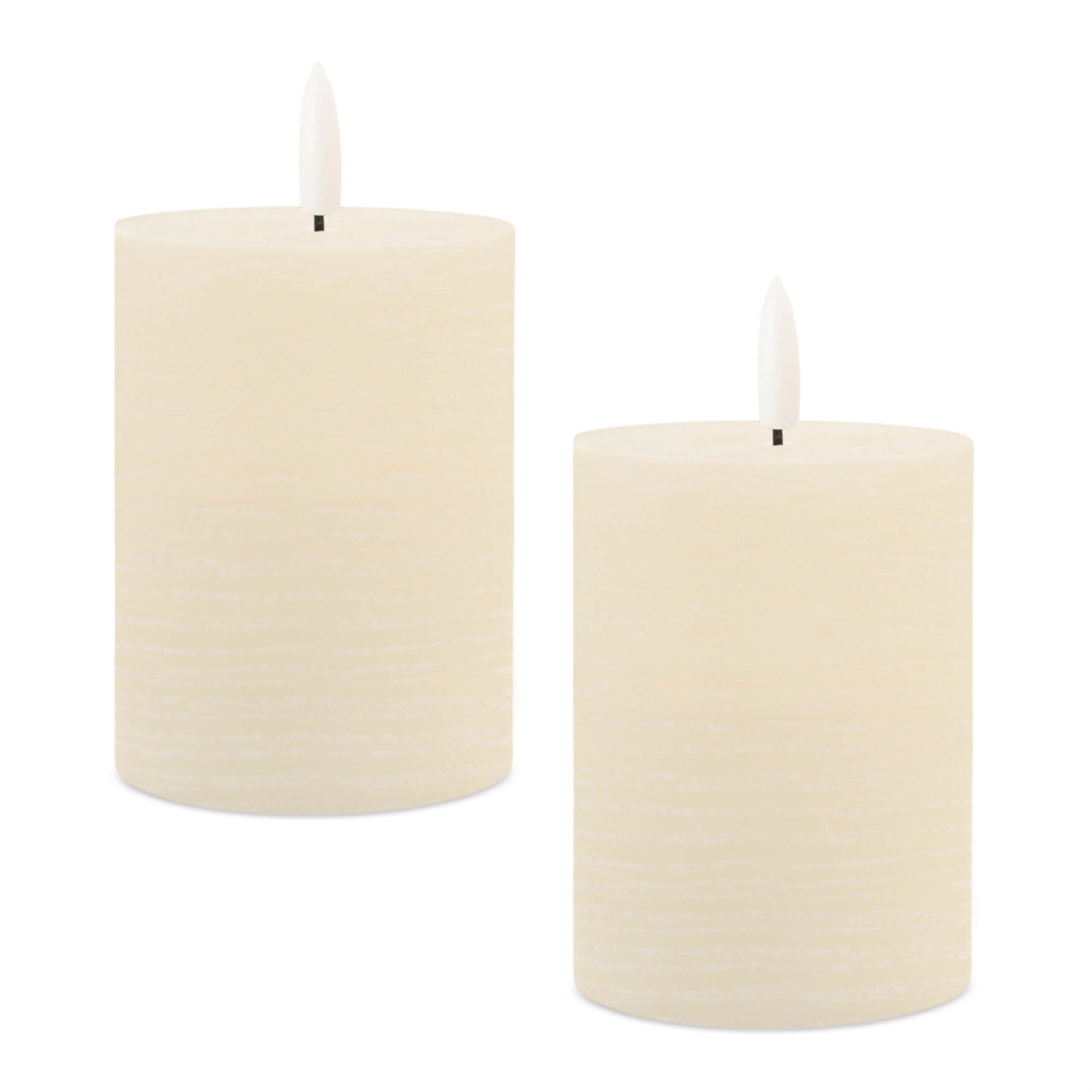 FIA Wick Ivory Pillar Candle Set of 2, BEIGE, alternate image number 2