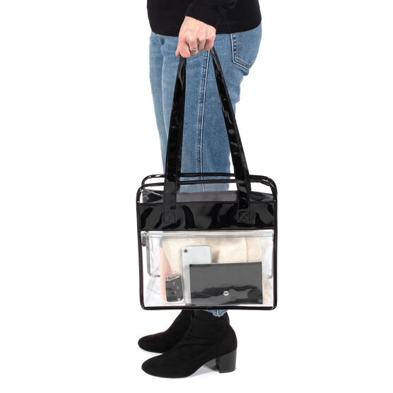 Tote Bag With Wallet, Clear/Red, , alternate image number null