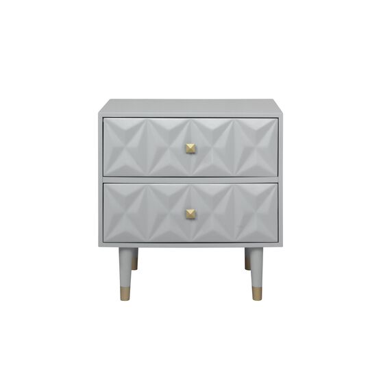 Two Drawer Geo Texture Nightstand, , alternate image number null