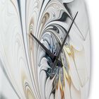 White Stained Glass Floral Art Modern Wall Clock, , alternate image number null
