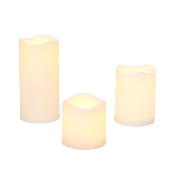 Set of 3 Battery Operated LED Candles, IVORY Set of 3 Battery Operated LED Candles, IVORY