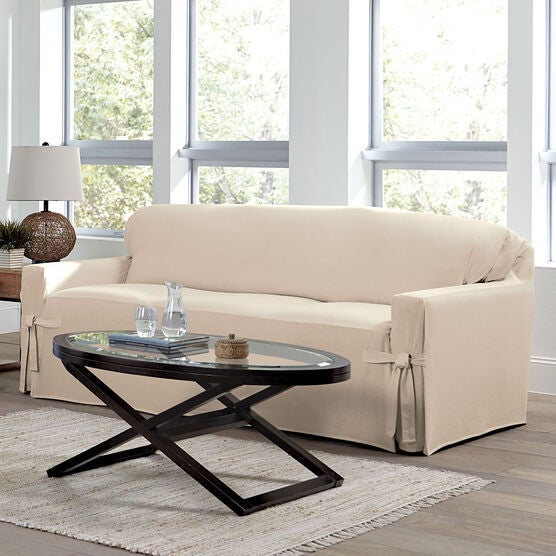 Mix Match Solid Cotton Sofa Slipcover Mix Match Solid Cotton Sofa Slipcover