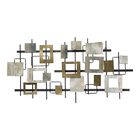 Wood and Metal Modern Shapes Wall Centerpiece, MULTI, hi-res image number null