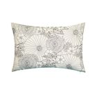 Fine Line Embroidered Floral 14x21 Indoor Outdoor Decorative Lumbar Pillow, BLACK, hi-res image number null