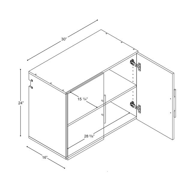 HangUps 30 inches Upper Storage Cabinet, Light Gray, , alternate image number null