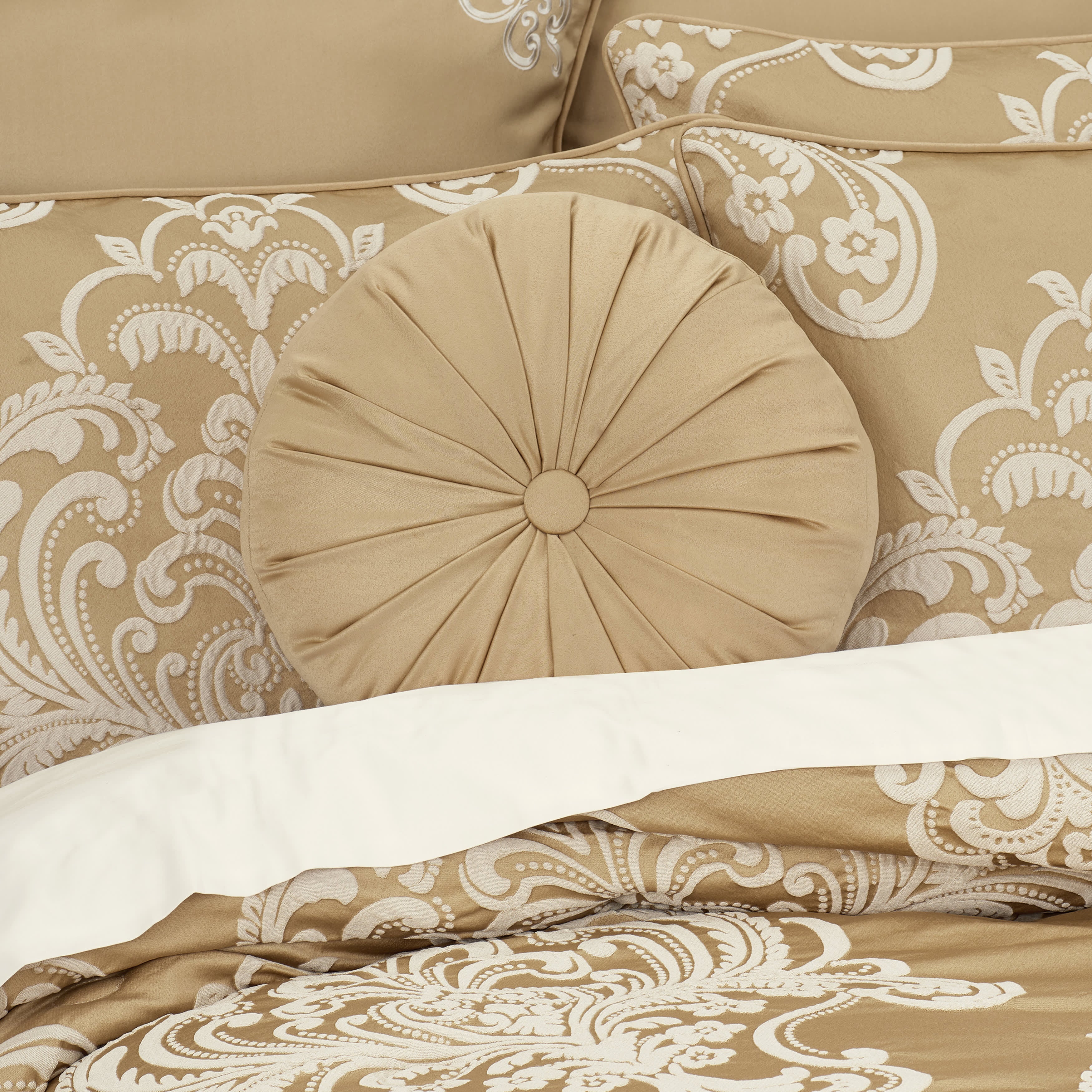Potenza Round Decorative Throw Pillow, GOLD, alternate image number null