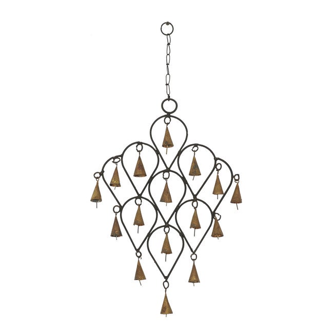 Brass Metal Eclectic Windchime, BRASS, hi-res image number 0