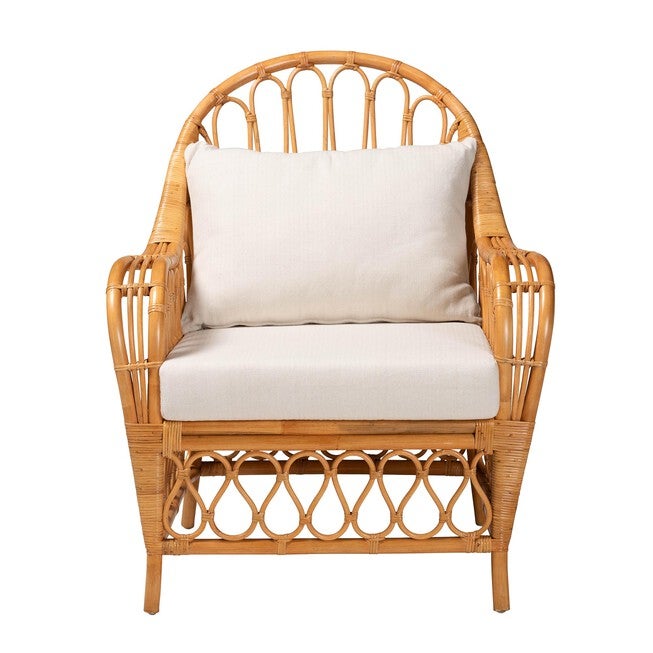 Reina Bohemian Light Honey Rattan Arm Chair, LIGHT, alternate image number null