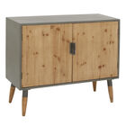 Brown Wood Modern Cabinet, 34x39x17, BROWN, hi-res image number 0