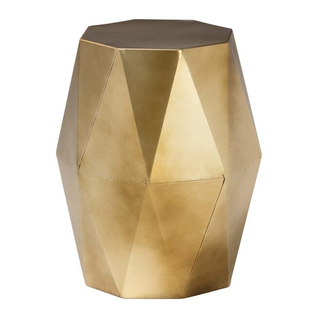 Baxton Studio Salman Geometric Bronze Metal Accent Table – Faceted Modern Side Table for Indoor or Semi-Outdoor Use, BRONZE, alternate image number 1