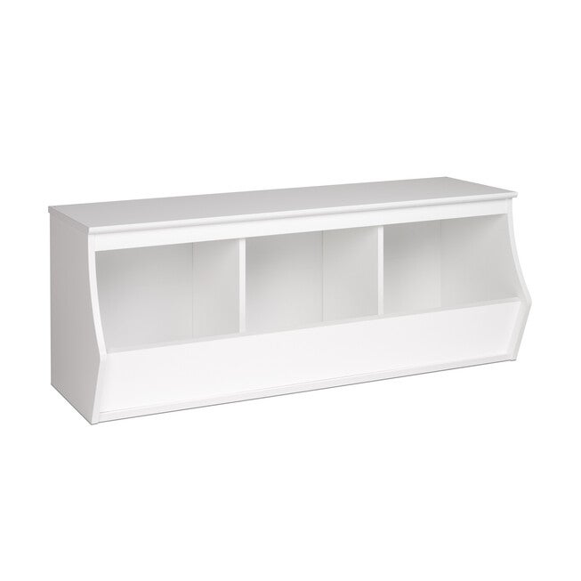 Monterey Stackable 3-Bin Storage Cubbie, White, , on-hover image number null