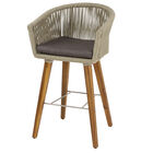 Grey Wood Modern Bar Stool, GREY, hi-res image number null