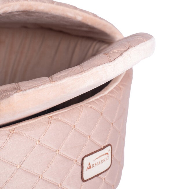 Cuddle Cave Cat Bed With Detachable & Collasible Zipper Top, Medium, Light Apricot, , alternate image number null