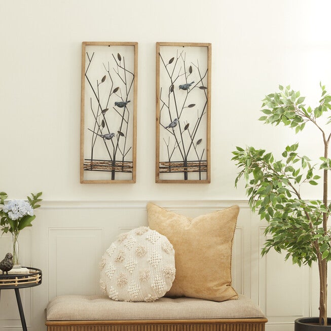 Set Of 2 Black Metal Farmhouse Wall Decor, , alternate image number null