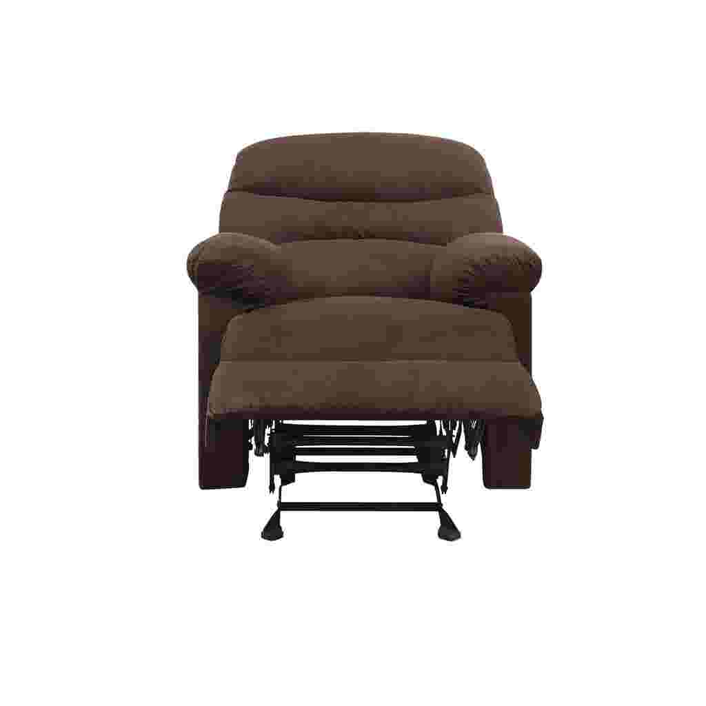 brown glider recliner in the reclined position