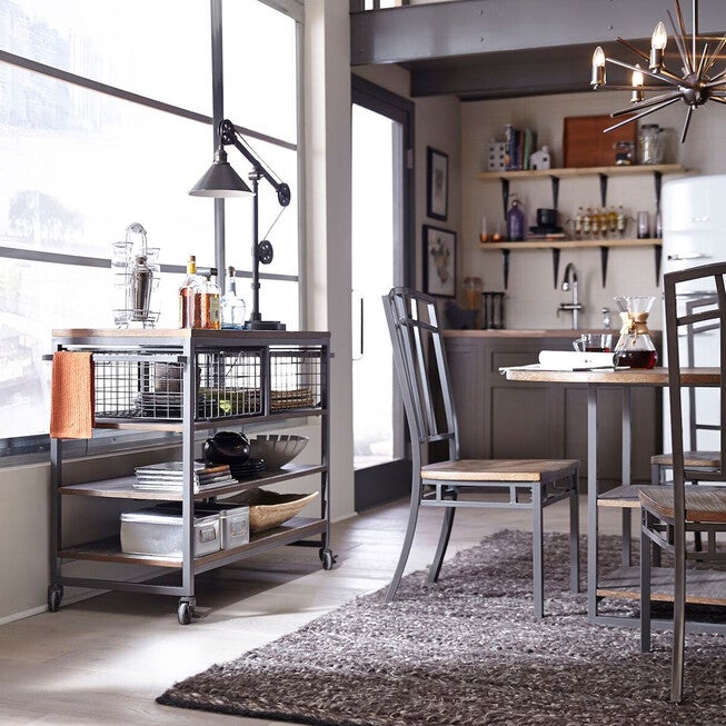 Barnside Metro Kitchen Cart, GREY, hi-res image number 0