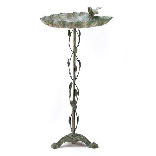 Verdigris Address Numbers Simple Verdigris Leaf Birdbath, 4433554 | Brylane Home