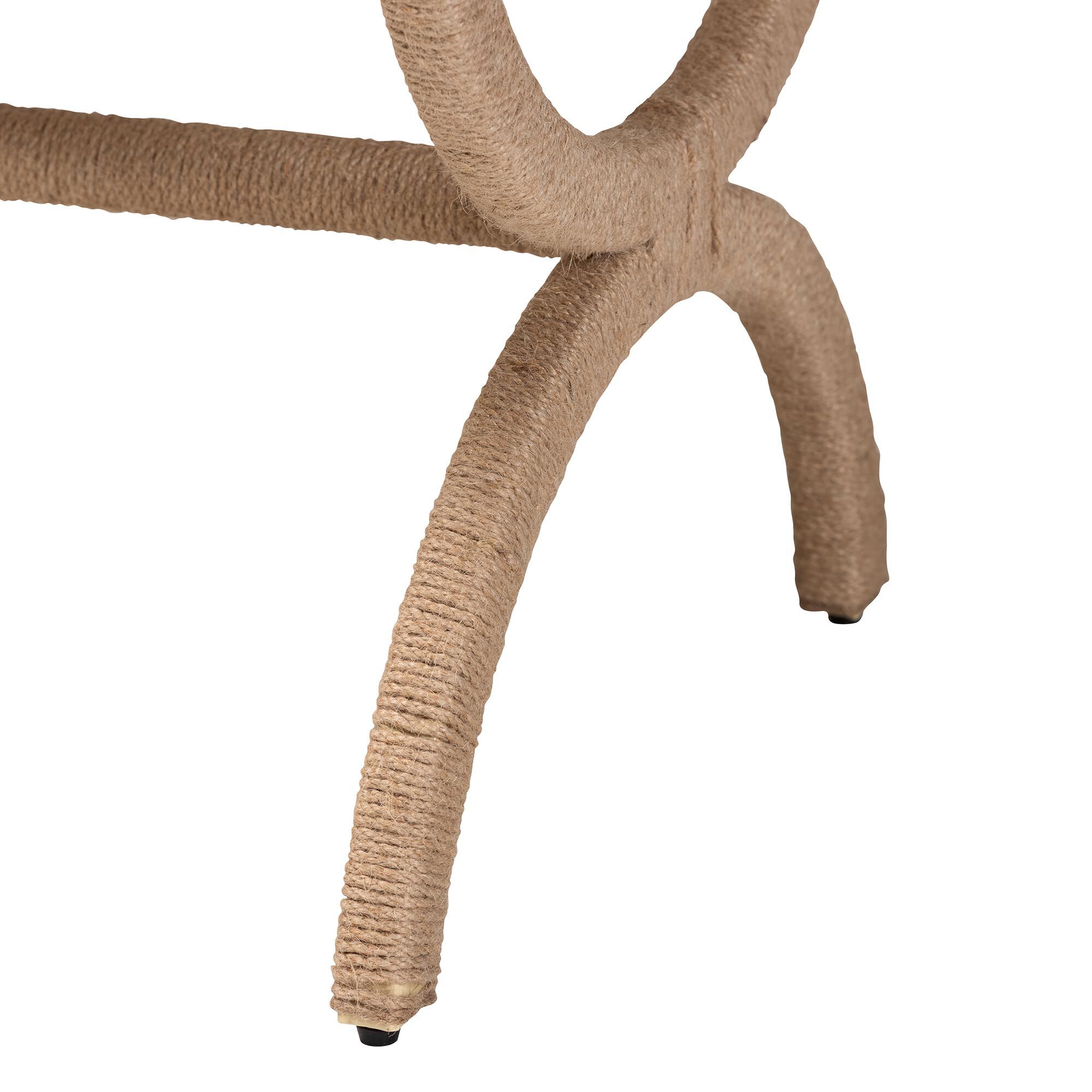 Maliyah Japandi Natural Jute Ottoman, BROWN, alternate image number 4