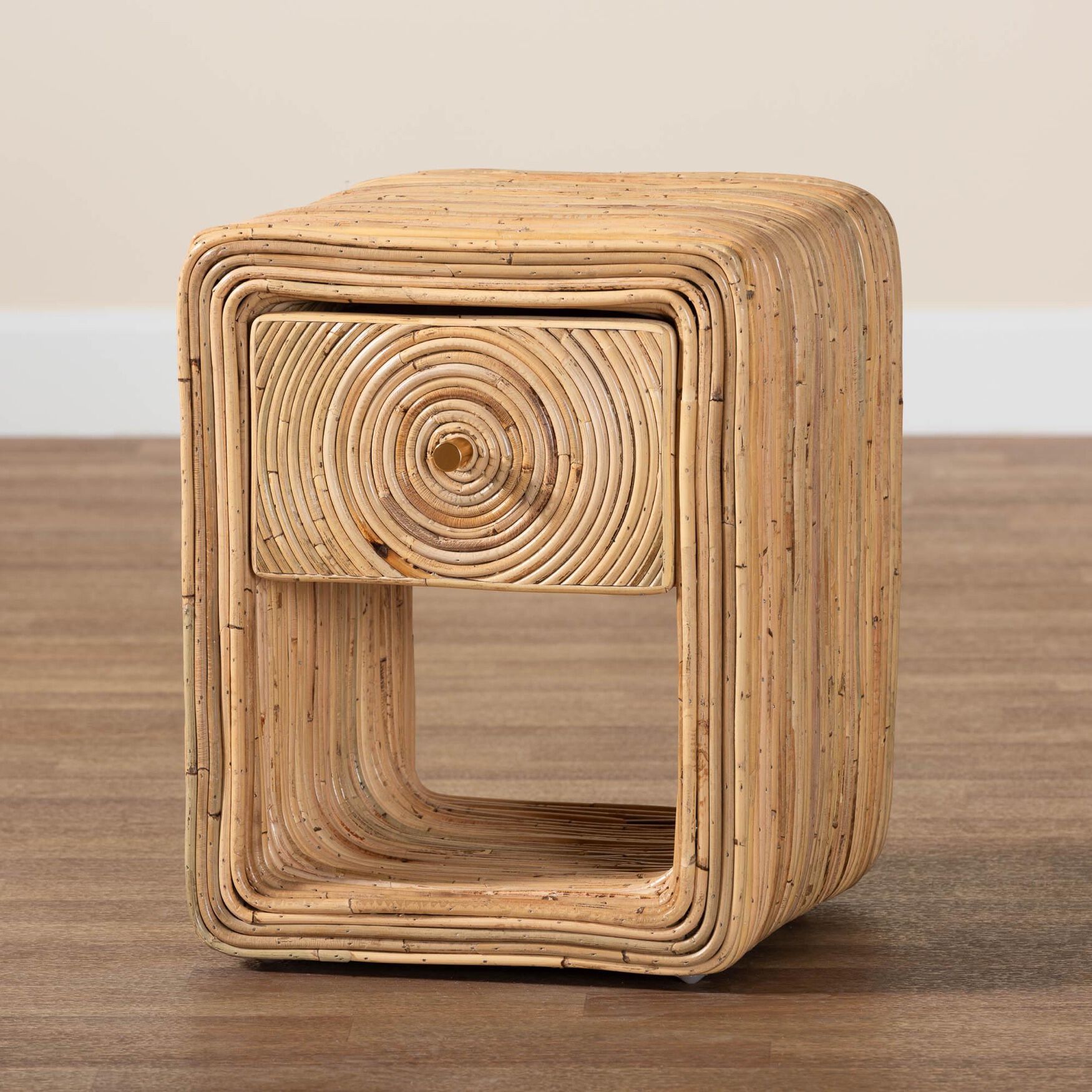 Rosina Bohemian Natural Rattan 1-Drawer Nightstand, , alternate image number 13