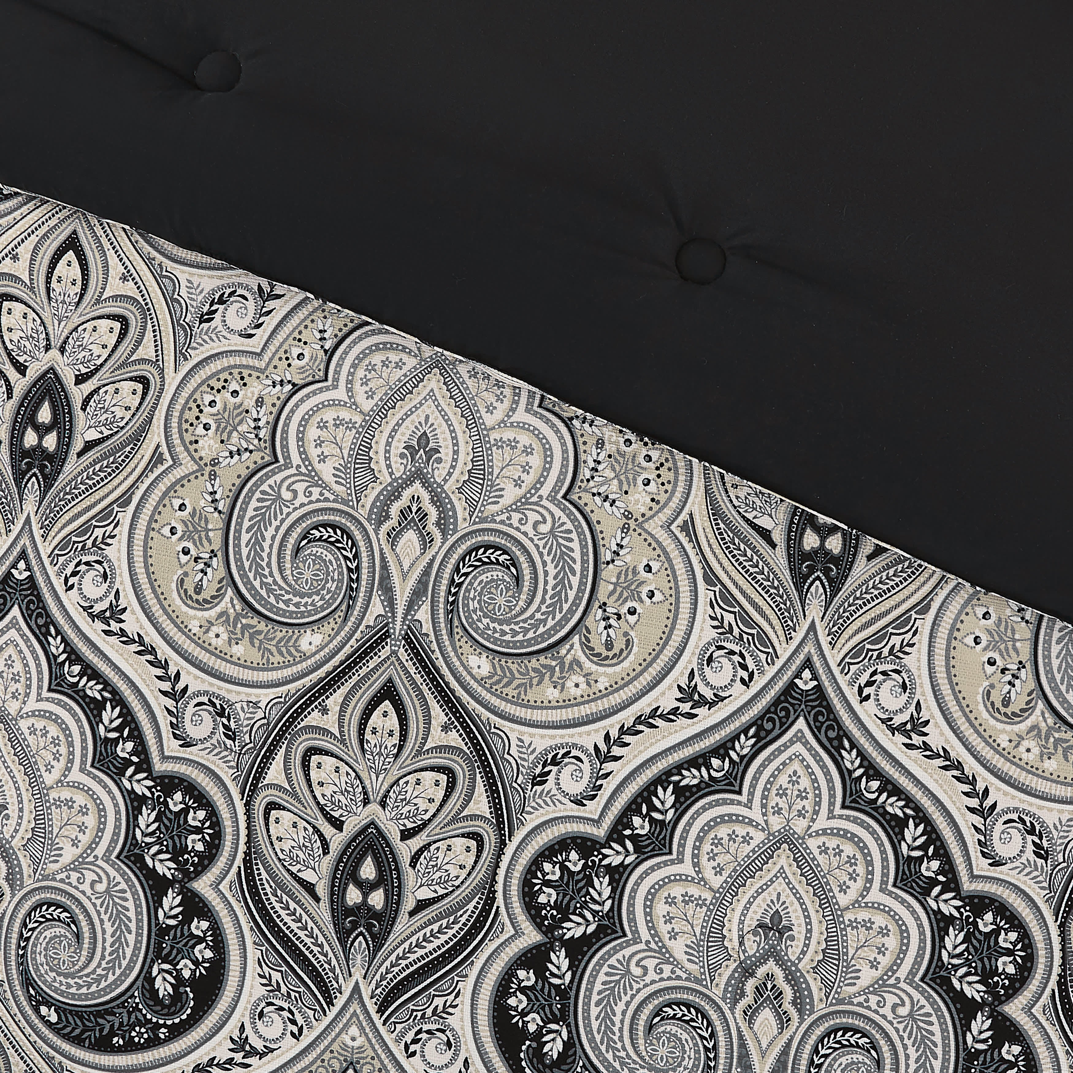 Messina 3 Piece Comforter Set, BLACK, alternate image number 2