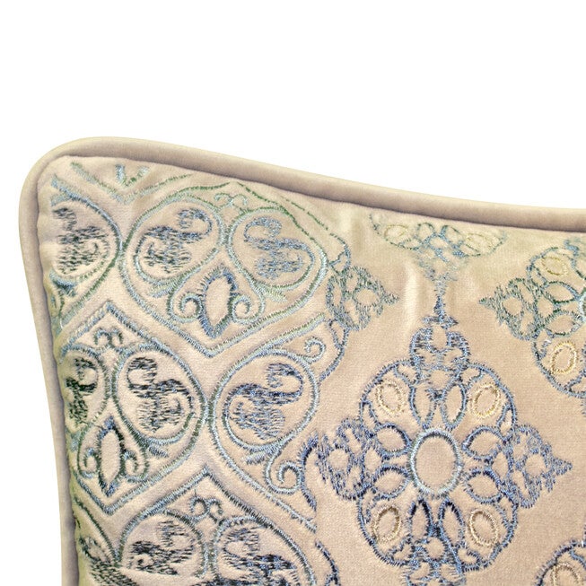 Edie@Home Velvet Patchwork Embroidered Lumbar Decorative Pillow Dec Pillow, , alternate image number 2