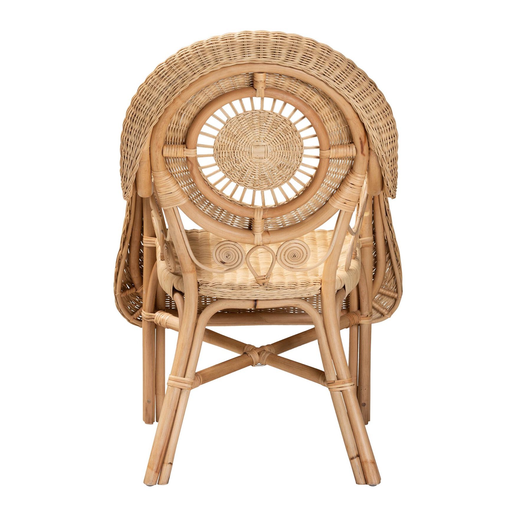 Putri Modern Bohemian Natural Rattan Arm Chair, , alternate image number 3