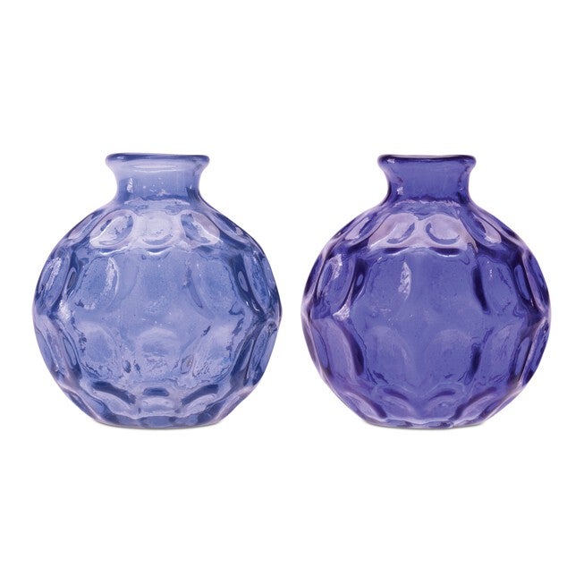 Blue Bubble Glass Bud Vase (Set of 2), BLUE, hi-res image number 0