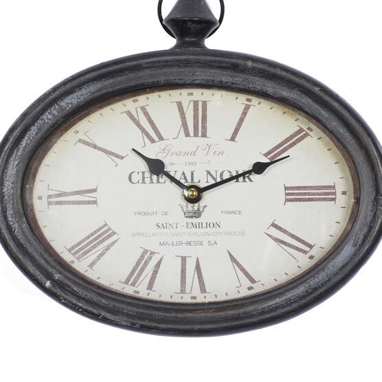 Set Of 2 Cream Metal Vintage Wall Clock, , alternate image number null