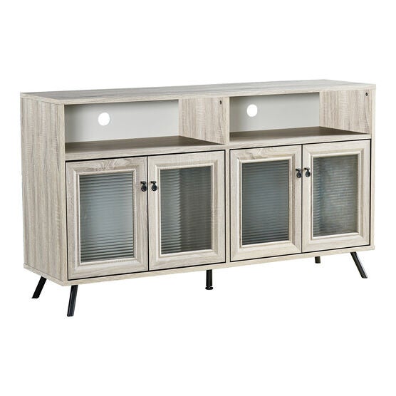 56-inch TV Stand with 4 Doors Accent Cabinet, LIGHT OAK, hi-res image number null